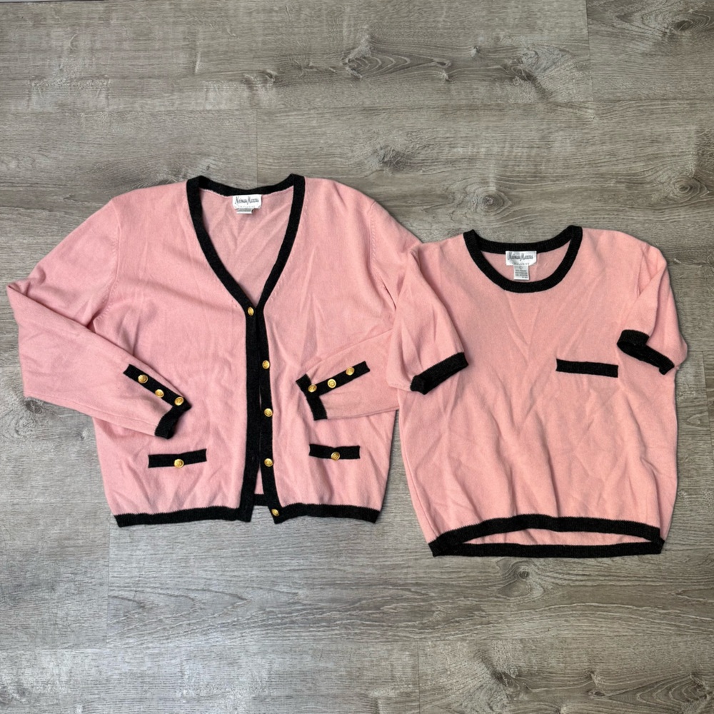 Vintage 100% Cashmere 2-Piece Cardigan Set